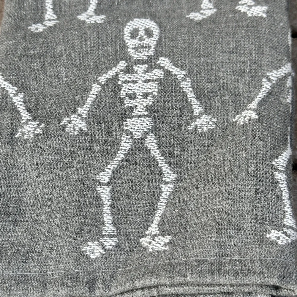 Cupcakes and Cashmere Grey Skeleton Kitchen Towel 2 Pack Halloween Towels New